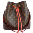 LOUIS VUITTON Neonoe Monogram Canvas Shoulder Bag Coquelicot