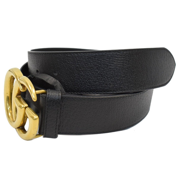 Gucci Double G Buckle Black Leather Belt - men