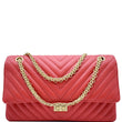 CHANEL 2.55 Reissue Double Flap Chevron Leather Shoulder Bag Red