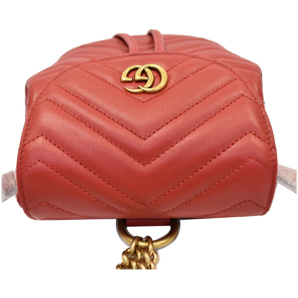GUCCI GG Marmont Matelasse Leather Backpack Bag Red 528129