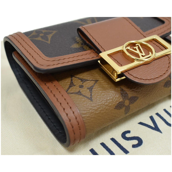 LOUIS VUITTON Dauphine Compact Monogram Reverse Canvas Wallet Brown