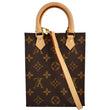 LOUIS VUITTON Petit Sac Plat Monogram Canvas Shoulder Bag Brown