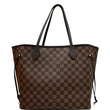 LOUIS VUITTON Neverfull MM Damier Ebene Tote Bag Brown