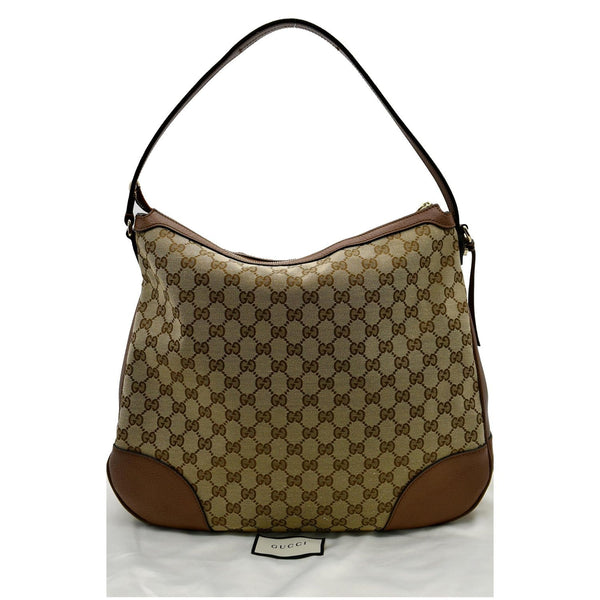 GUCCI Large Bree GG Canvas Hobo Bag Brown 449244