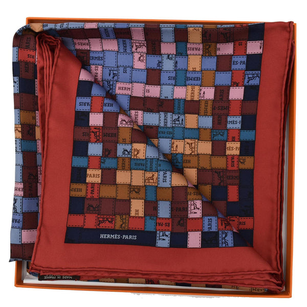 HERMES Bolduc Au Carre Silk Scarf Multicolor