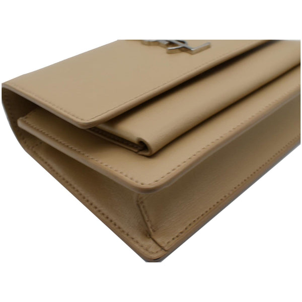 YVES SAINT LAURENT Monogram Sunset Medium Leather Shoulder Bag Beige