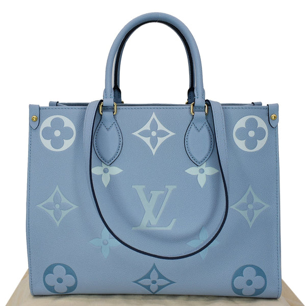 LOUIS VUITTON Onthego MM Giant Monogram Empreinte Tote Shoulder Bag Blue