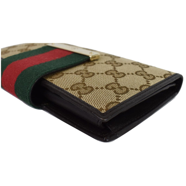 Gucci Monogram Ladies Web GG Canvas Continental Wallet - gucci brown bag