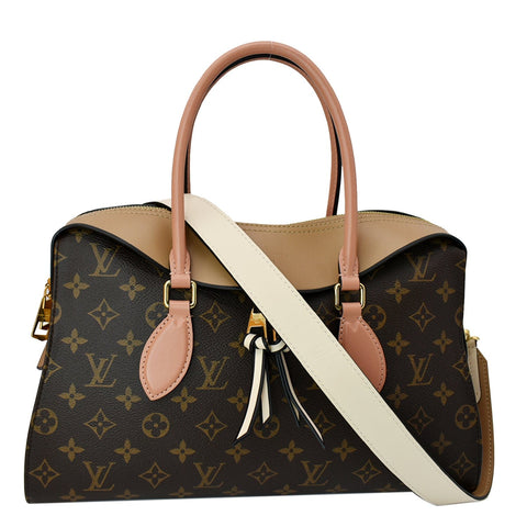 LOUIS VUITTON Tuileries Monogram Canvas Shoulder Bag Sesame Peach Creme