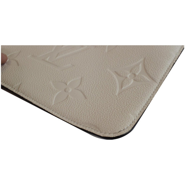 LOUIS VUITTON Empreinte Monogram Neverfull MM Pochette Wristlet Cream
