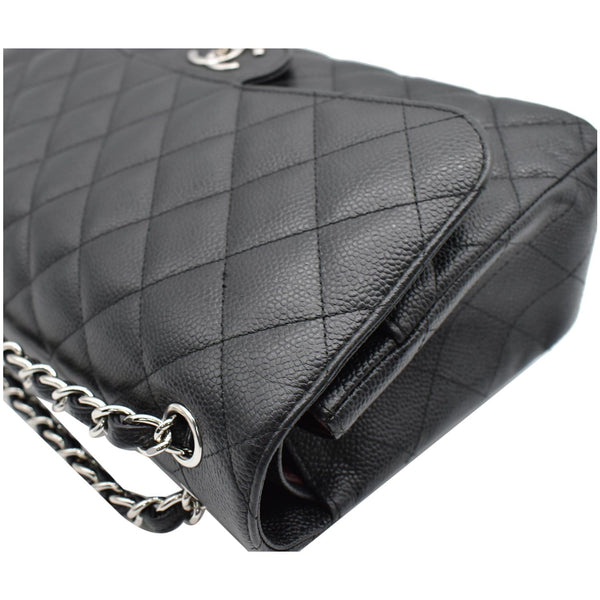 CHANEL Jumbo Double Flap Caviar Leather Shoulder Bag Black- Hot Deals