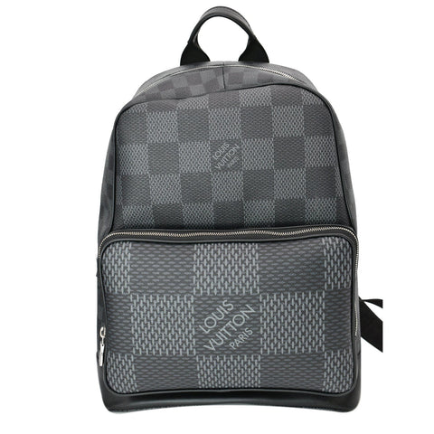 LOUIS VUITTON Drawstring Print Leather Backpack Bag Black 494053