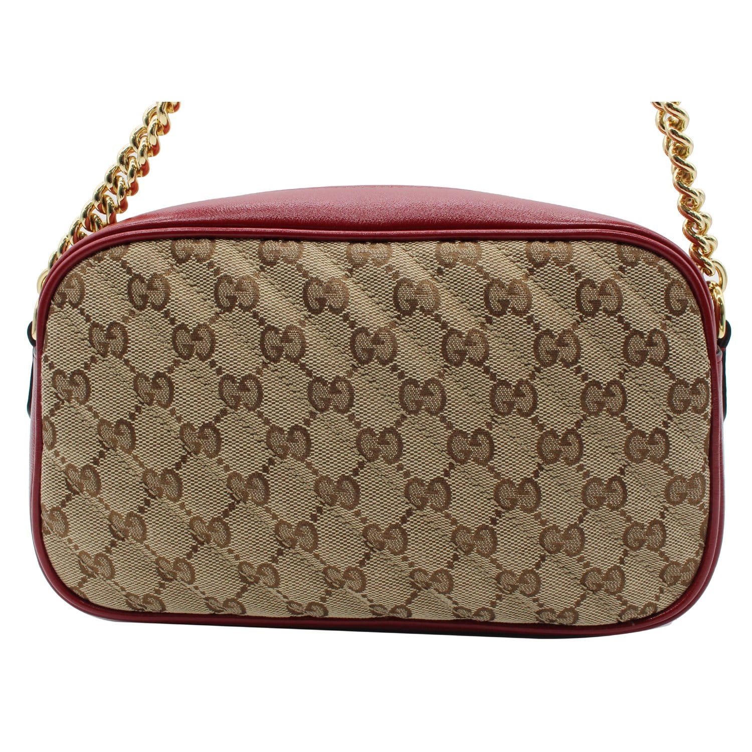 GUCCI GG Marmont Small Matelasse Canvas Leather Crossbody Bag Beige 44