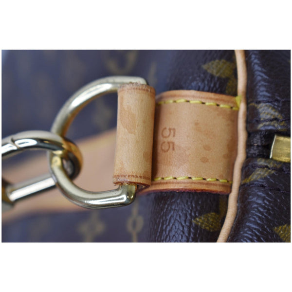 LOUIS VUITTON Keepall Bandouliere 55 Monogram Canvas Travel Bag Brown
