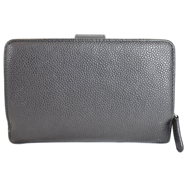 CHANEL Bifold Caviar Leather Wallet Black