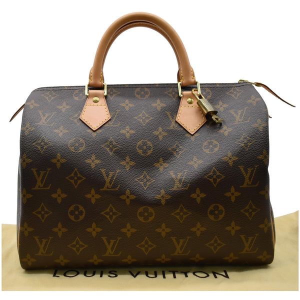 LOUIS VUITTON Speedy 30 Monogram Canvas Satchel Bag Brown