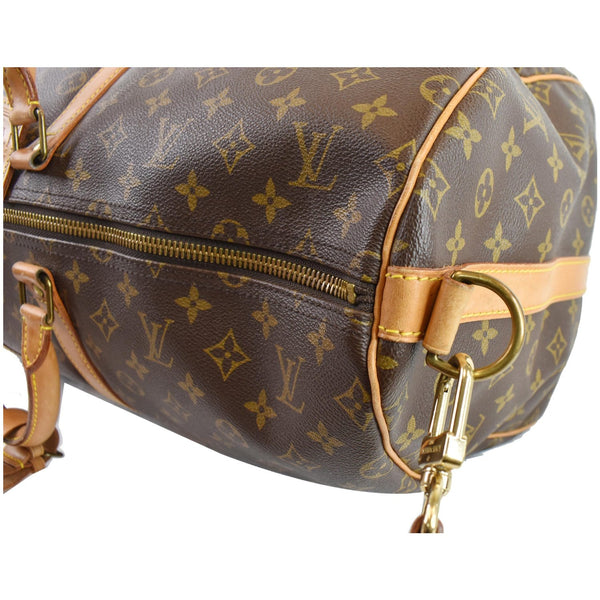 LOUIS VUITTON Keepall Bandouliere 55 Monogram Canvas Travel Bag Brown