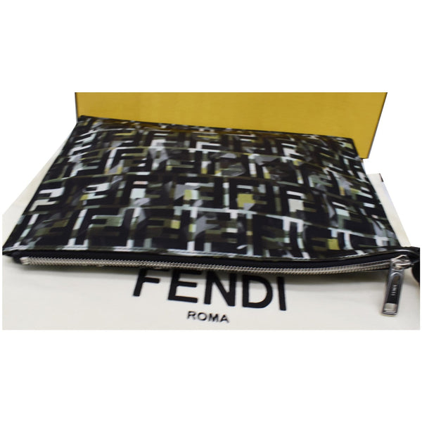 FENDI Camouflage FF Print Nylon Wristlet Pouch Multicolor