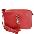 YVES SAINT LAURENT Lou Camera Monogram Leather Shoulder Bag Red