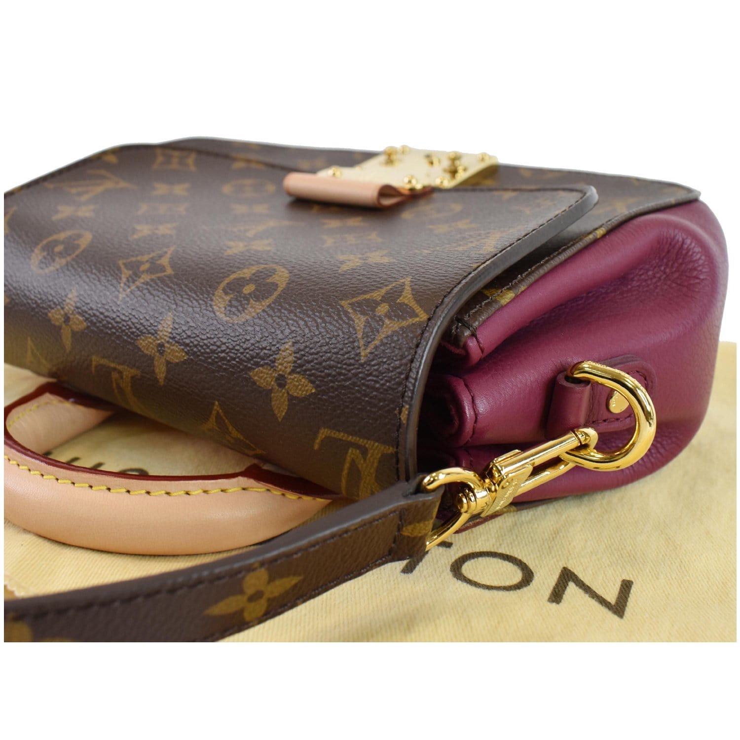 Louis Vuitton LV Sac Plat PM monogram Brown Leather ref.968176