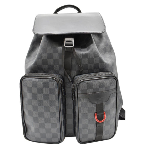 LOUIS VUITTON Utility Damier Graphite Backpack Bag Black