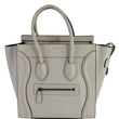 CELINE Mini Luggage Smooth Leather Tote Bag White