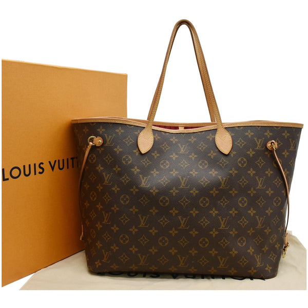 LOUIS VUITTON Neverfull GM Monogram Canvas Tote Bag Brown