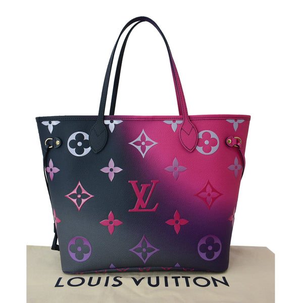 LOUIS VUITTON Neverfull MM Monogram Canvas Tote Bag Midnight Fuchsia