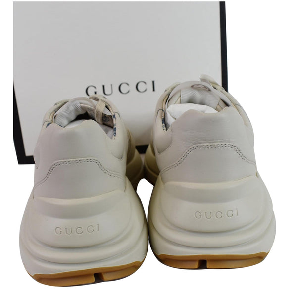 Gucci Rhyton NY Yankees Calfskin Leather Sneakers White - backside