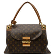 LOUIS VUITTON Olympe Monogram Canvas Satchel Shoulder Bag Brown