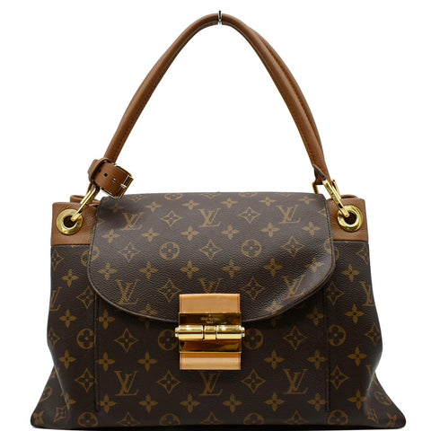 LOUIS VUITTON Olympe Monogram Canvas Satchel Shoulder Bag Brown