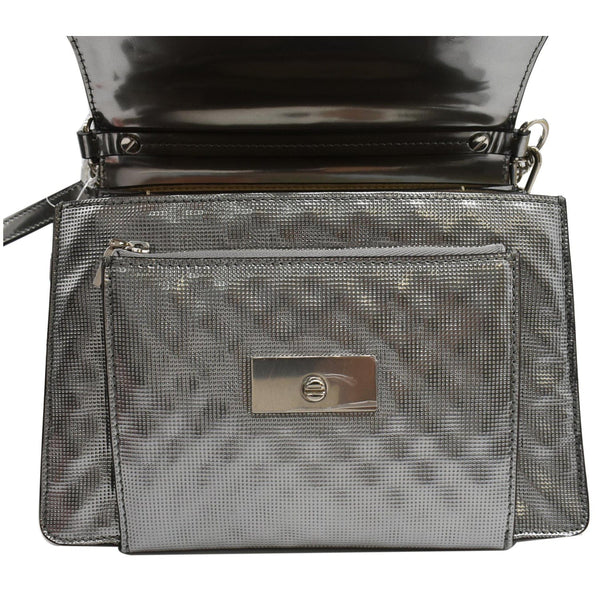 Givenchy Small Gv3 Calfskin Leather Crossbody Bag Metallic Silver