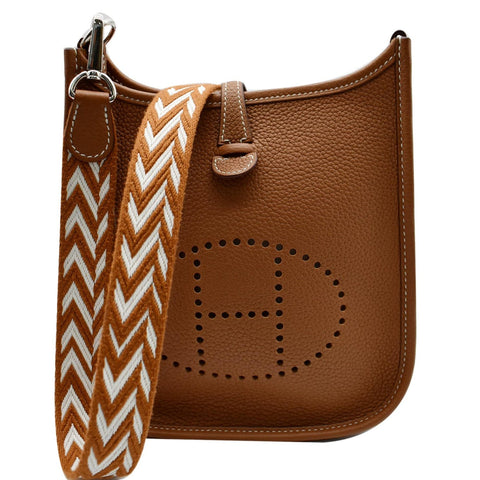 HERMES Evelyne TPM Clemence Leather Shoulder Bag Cuivre