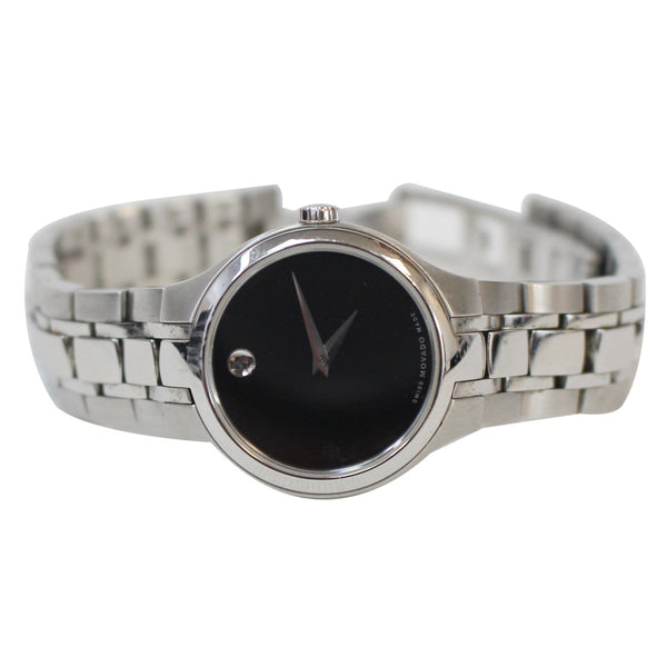 MOVADO Museum Black Dial Stainless Steel Watch Silver 26mm