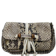 GUCCI Croisette Bamboo Evening Python Leather Shoulder Bag Off White 235320