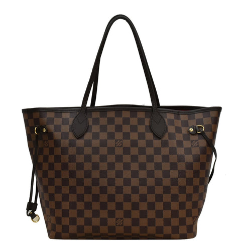 LOUIS VUITTON Neverfull MM Damier Ebene Brown Tote Bag Brown