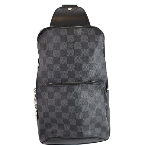 LOUIS VUITTON Avenue Sling Damier Graphite Crossbody Bag Black
