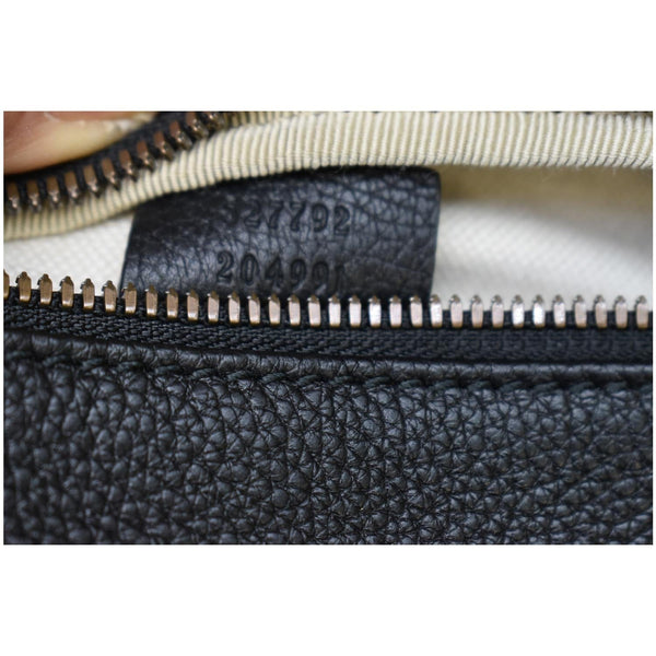 Used Gucci Print Small Leather Belt Waist Bum Bag Black