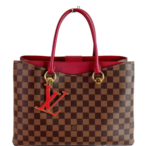 LOUIS VUITTON LV Riverside Damier Ebene Shoulder Bag Red