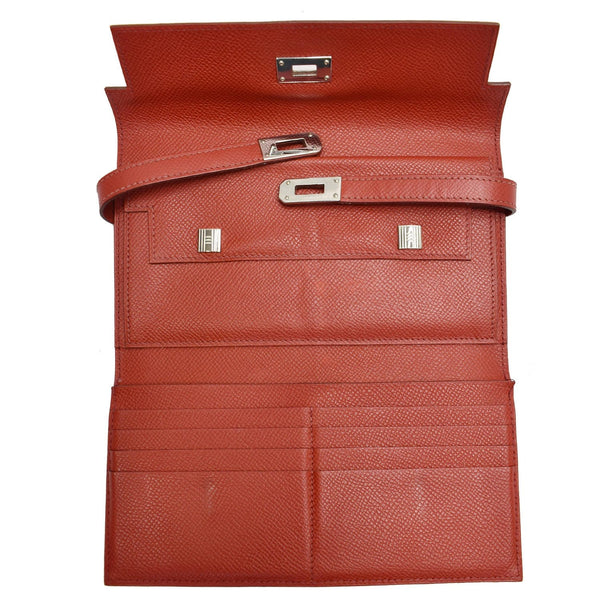 Hermes Kelly Leather Wallet Red - interior preview wallet