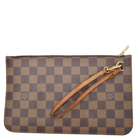 LOUIS VUITTON Pochette Wristlet Pouch Damier Ebene Neverfull MM Brown
