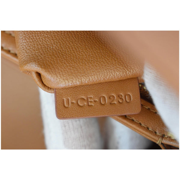 CELINE Triomphe Medium Leather Textile Shoulder Bag White