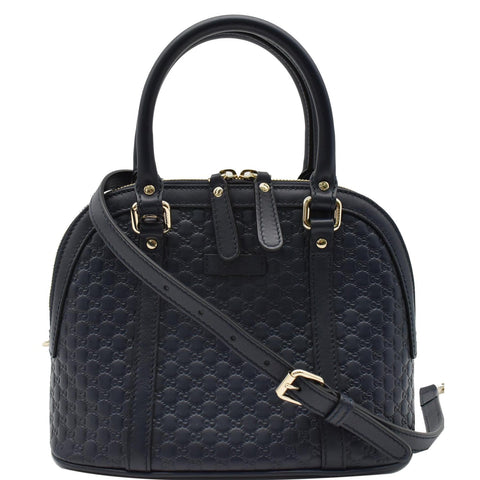 GUCCI Mini Dome Micro Guccissima Leather Crossbody Bag Blue 449654