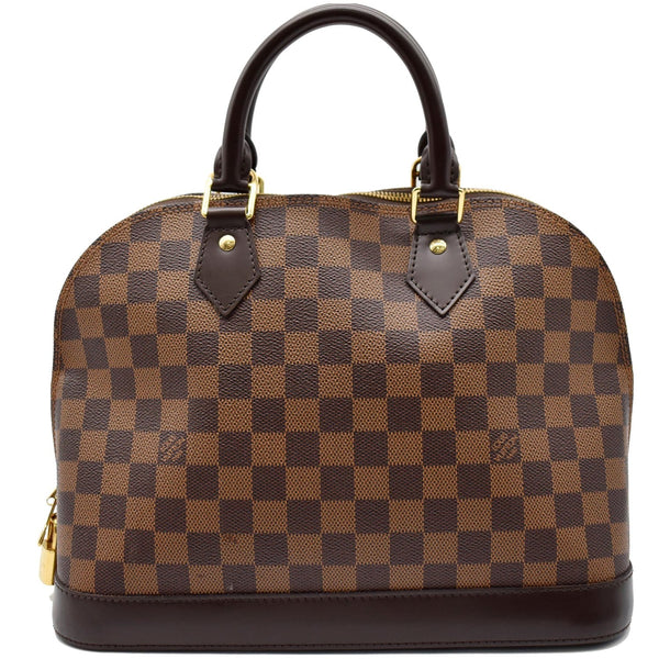 Louis Vuitton Alma Damier Ebene Satchel Bag Brown - DDH