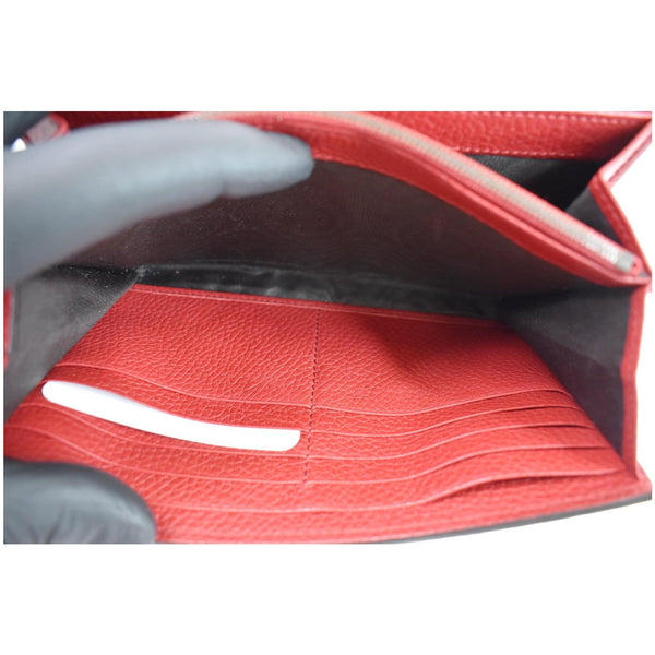 GUCCI GG Marmont Leather Crossbody Chain Wallet Red 401232