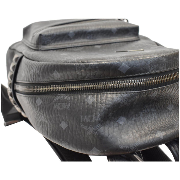 MCM Stark Classic Small Visetos Canvas Backpack Bag Black