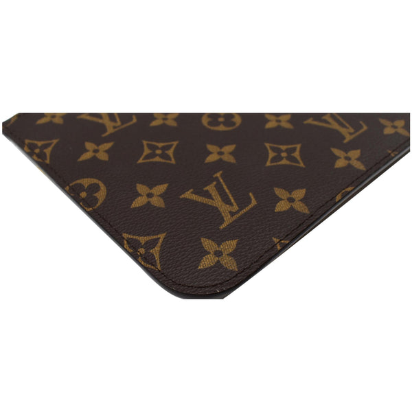 LOUIS VUITTON Neverfull MM Monogram Canvas Pochette Wristlet Pouch Brown