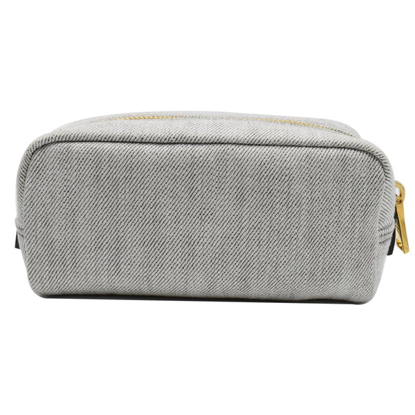 Prada Milano Denim Canvas Pouch Bag Grey - Dallas Handbags