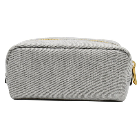 Prada Milano Denim Canvas Pouch Bag Grey - Dallas Handbags