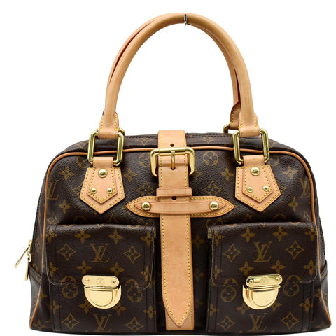 LOUIS VUITTON Manhattan GM Monogram Canvas Satchel Bag Brown